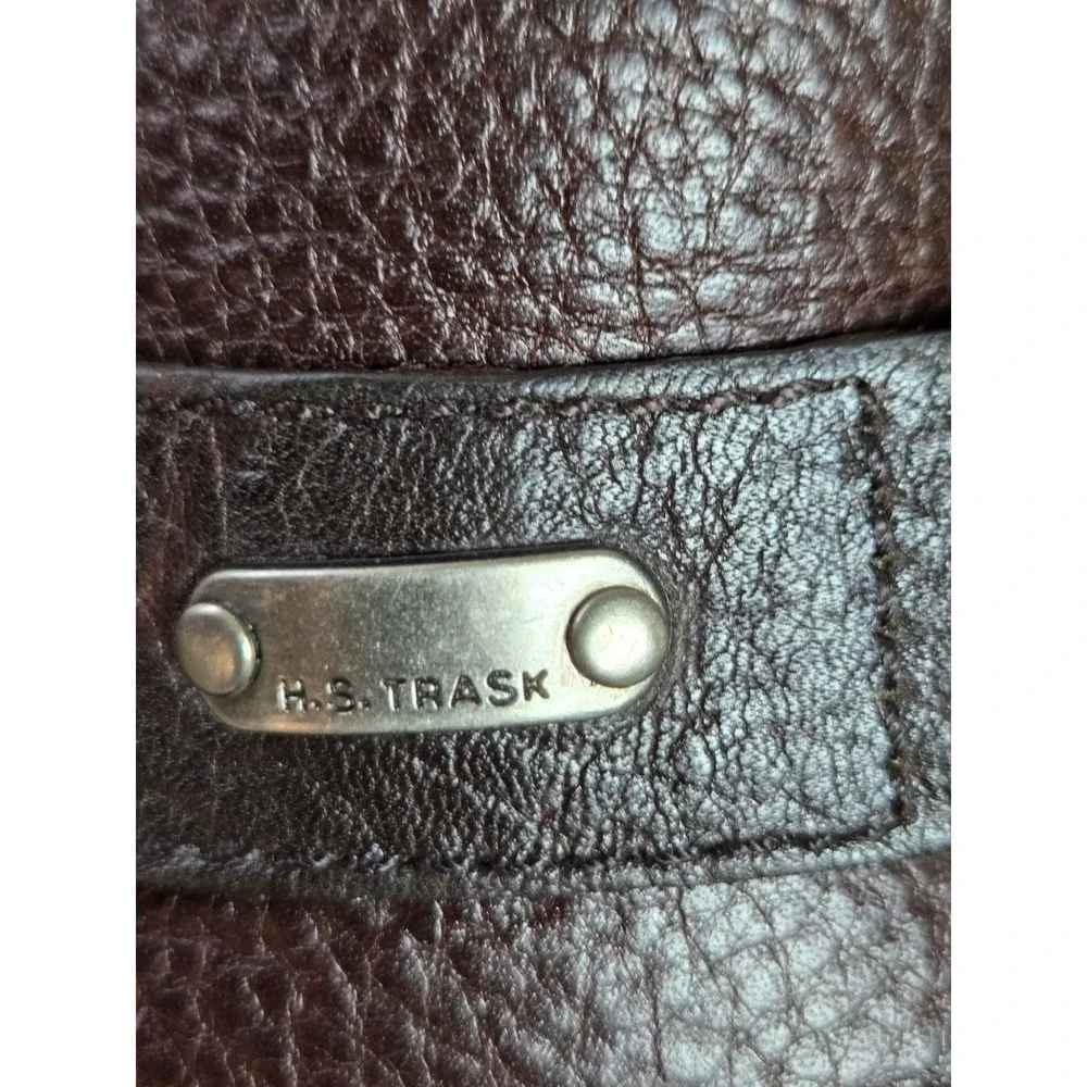 HS‎ Trask Mens Brown Leather Driving Loafers Whipstitch Moc Toe Slip 10.5 M